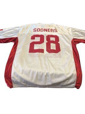 Oklahoma Sooners #28 Football Jersey Size XL White Red